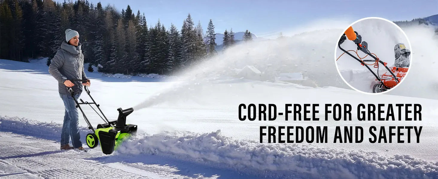 Deli Steelite 42V 20" Cordless Snow Blower – 850 Lbs/Min, Dual 4.0Ah Batteries & Charger Included – Effortless Snow Removal