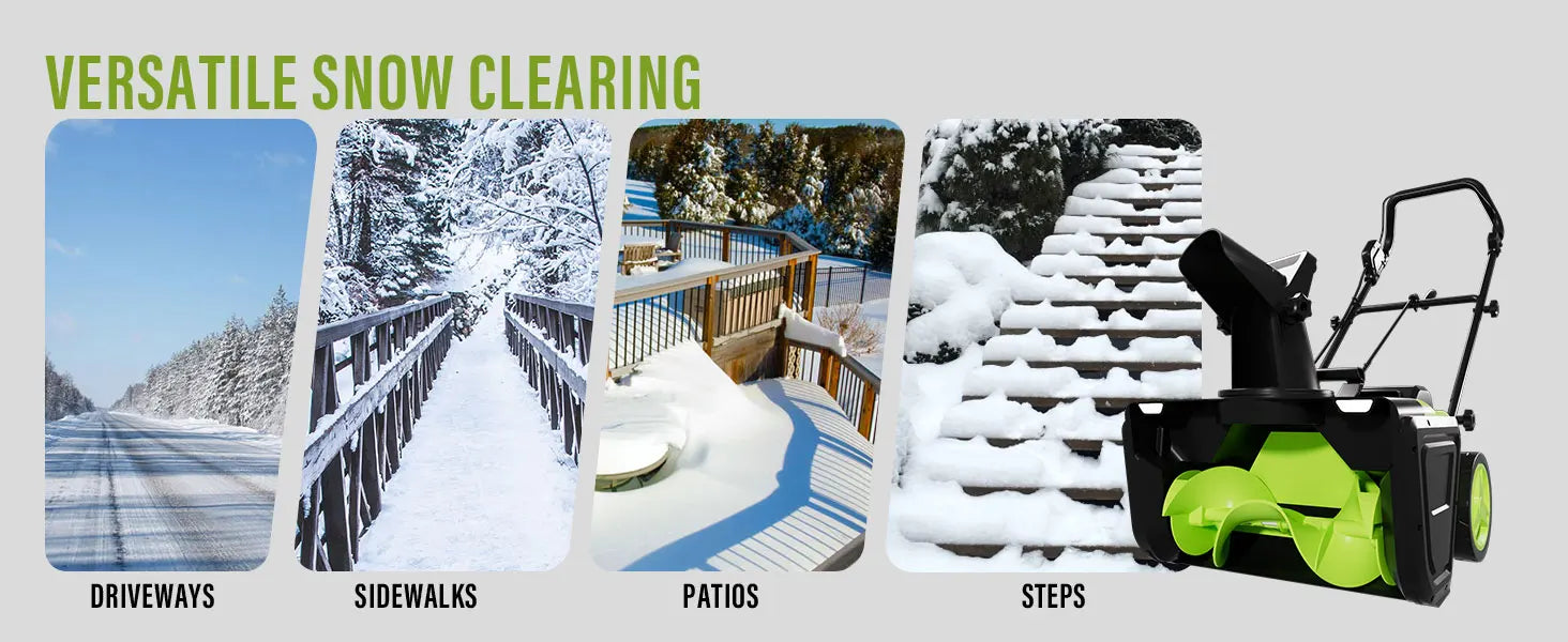 Deli Steelite 42V 20" Cordless Snow Blower – 850 Lbs/Min, Dual 4.0Ah Batteries & Charger Included – Effortless Snow Removal